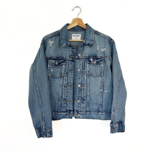 Old Navy Jackets & Blazers - Old Navy Womens Medium Petite Denim Jean Trucker Jacket Cotton